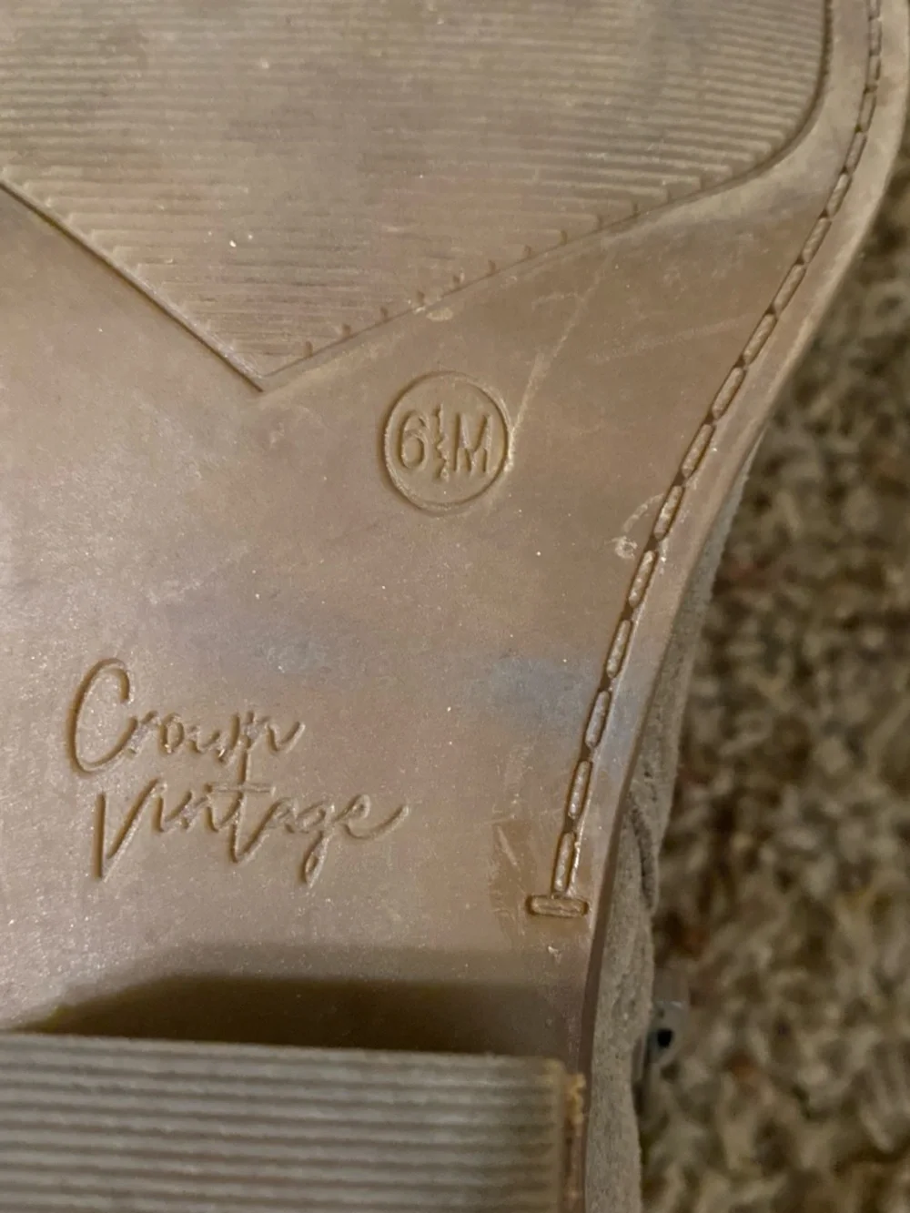 Crown Taupe Suede Ankle Booties with Side Zip